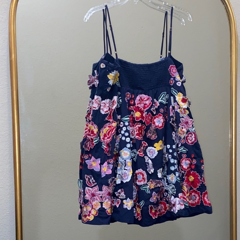 Anthropologie Sleeveless 3D Floral Babydoll Mini Dress Size XL - Picture 11 of 12